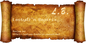 Lestyán Beatrix névjegykártya