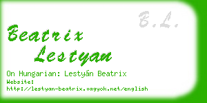 beatrix lestyan business card