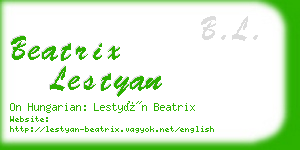 beatrix lestyan business card